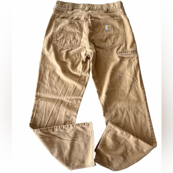 Carhartt Brown/Tan Work Pants with Back Patch - Picture 5 of 7
